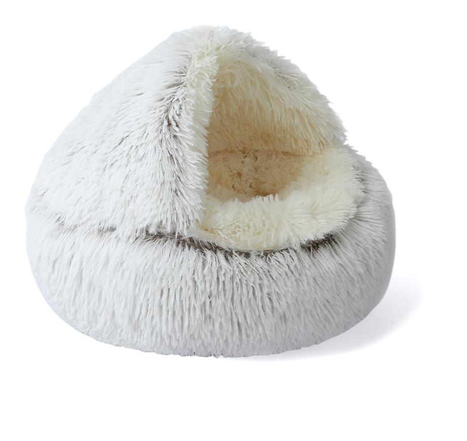 Warm Shell-Shaped Semi-Enclosed Cat Bed, Pet Bed, Dog Bed, Enclosed Cat House