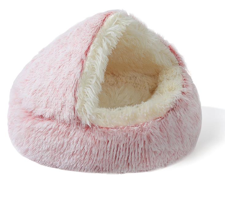 Warm Shell-Shaped Semi-Enclosed Cat Bed, Pet Bed, Dog Bed, Enclosed Cat House