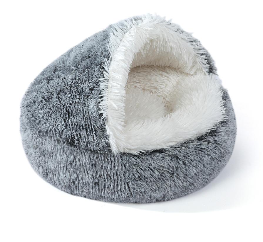 Warm Shell-Shaped Semi-Enclosed Cat Bed, Pet Bed, Dog Bed, Enclosed Cat House