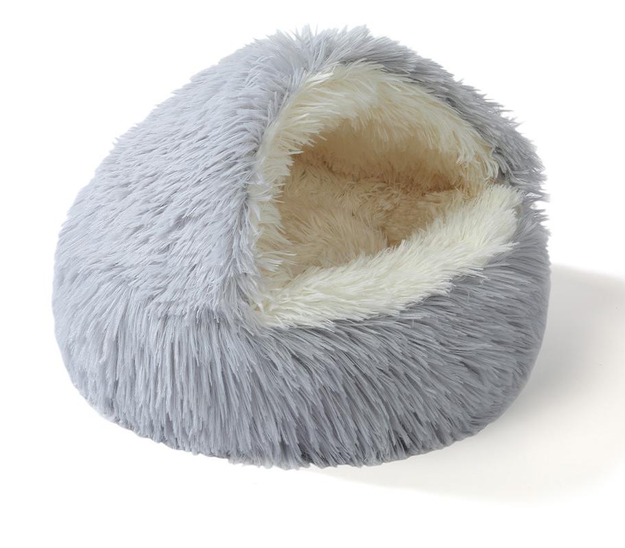 Warm Shell-Shaped Semi-Enclosed Cat Bed, Pet Bed, Dog Bed, Enclosed Cat House