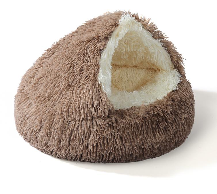 Warm Shell-Shaped Semi-Enclosed Cat Bed, Pet Bed, Dog Bed, Enclosed Cat House