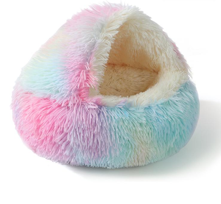 Warm Shell-Shaped Semi-Enclosed Cat Bed, Pet Bed, Dog Bed, Enclosed Cat House
