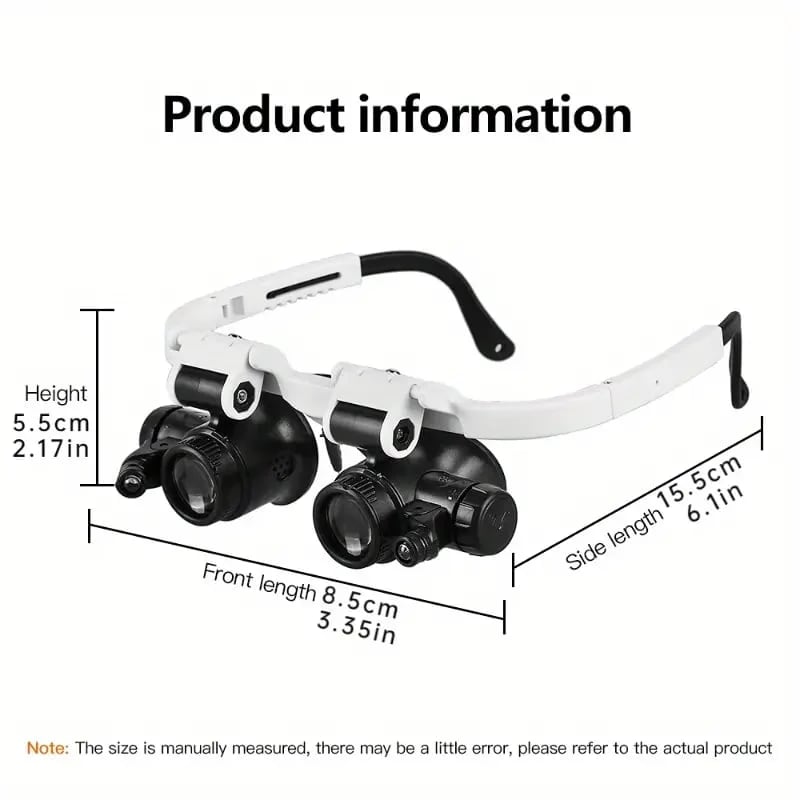 ๐๐8X 15x 23x Head Wearing Magnifying Glass with LED Light Headband