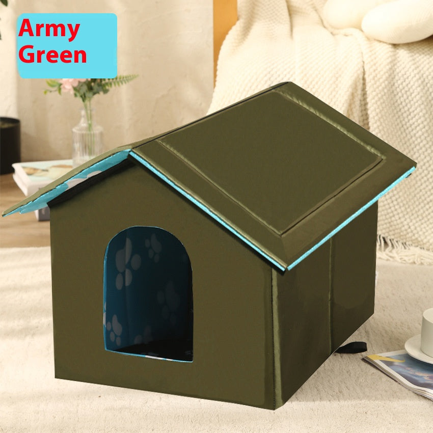 Outdoor Waterproof Cat and Dog House, Removable and Washable Pet Bed, Winter Warmth for Cats and Dogs