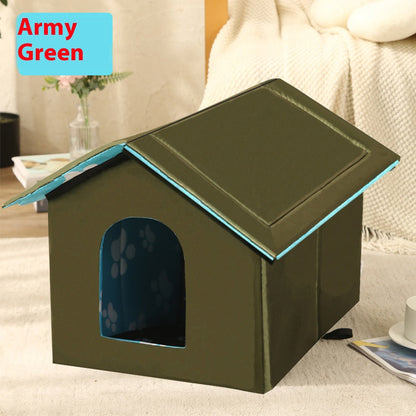 Outdoor Waterproof Cat and Dog House, Removable and Washable Pet Bed, Winter Warmth for Cats and Dogs