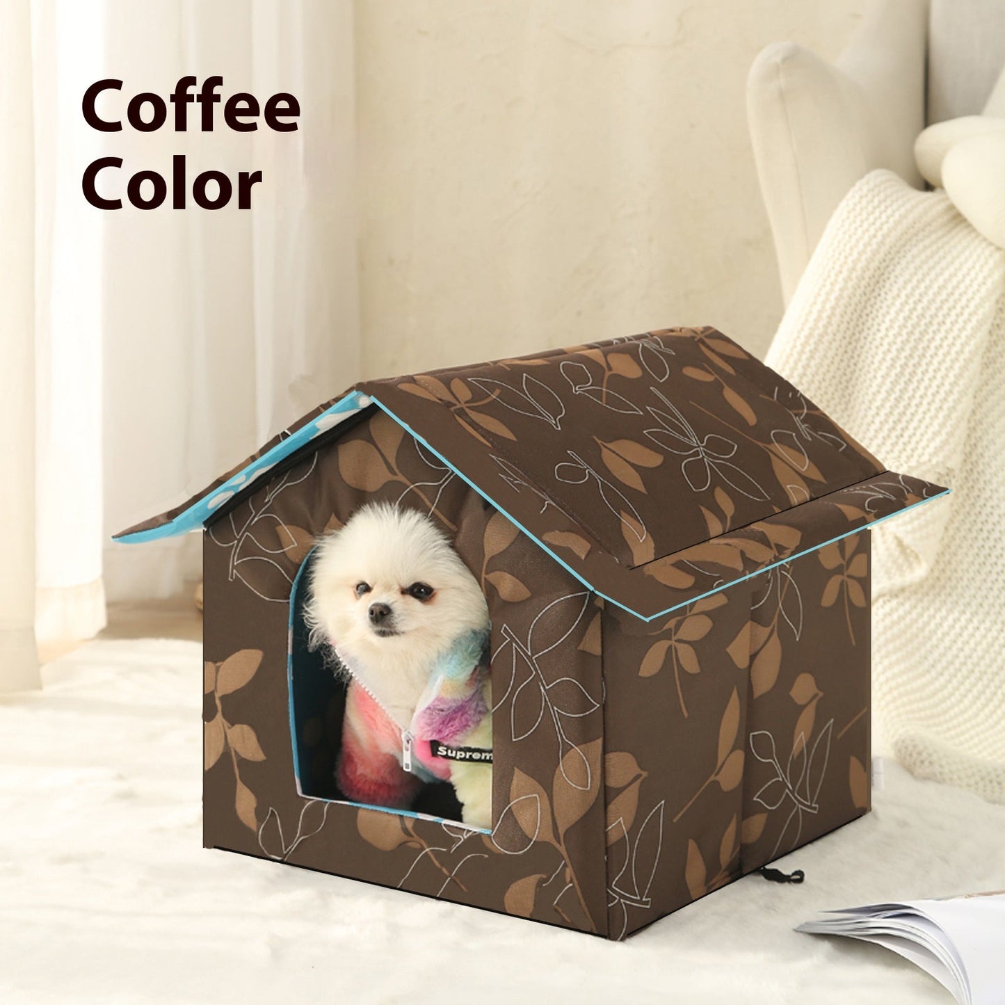 Outdoor Waterproof Cat and Dog House, Removable and Washable Pet Bed, Winter Warmth for Cats and Dogs