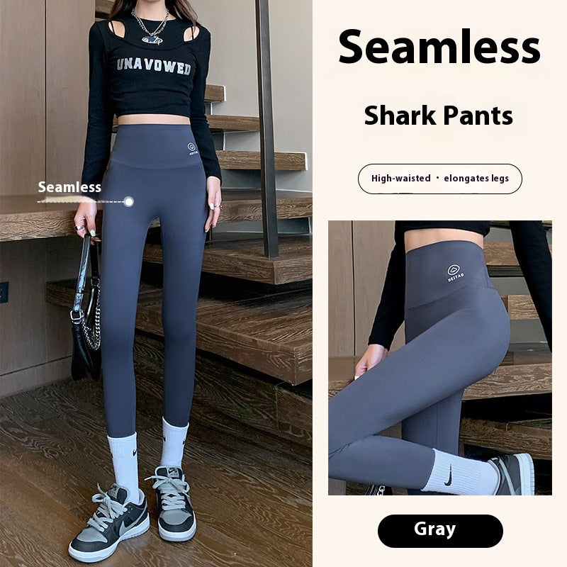 Barbie Shark Pants: Autumn Outwear for Women: Thin, High-Waisted, Hip-Lifting, Slimming Yoga Pants with Pockets