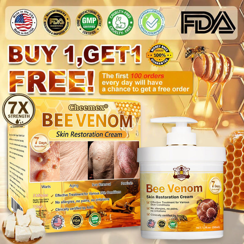 🐝🔥FDA Approved|Cheemex® Bee Venom Skin Restoration Cream (Anti-aging. Hydrating. Skin Repair. Even Tone. Acne and Dark Spot Treatment. Wart and Mole Removal. Psoriasis Relief)