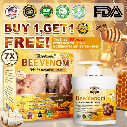 🐝🔥FDA Approved|Cheemex® Bee Venom Skin Restoration Cream (Anti-aging. Hydrating. Skin Repair. Even Tone. Acne and Dark Spot Treatment. Wart and Mole Removal. Psoriasis Relief)