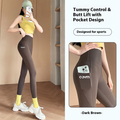 Barbie Shark Pants: Autumn Outwear for Women: Thin, High-Waisted, Hip-Lifting, Slimming Yoga Pants with Pockets