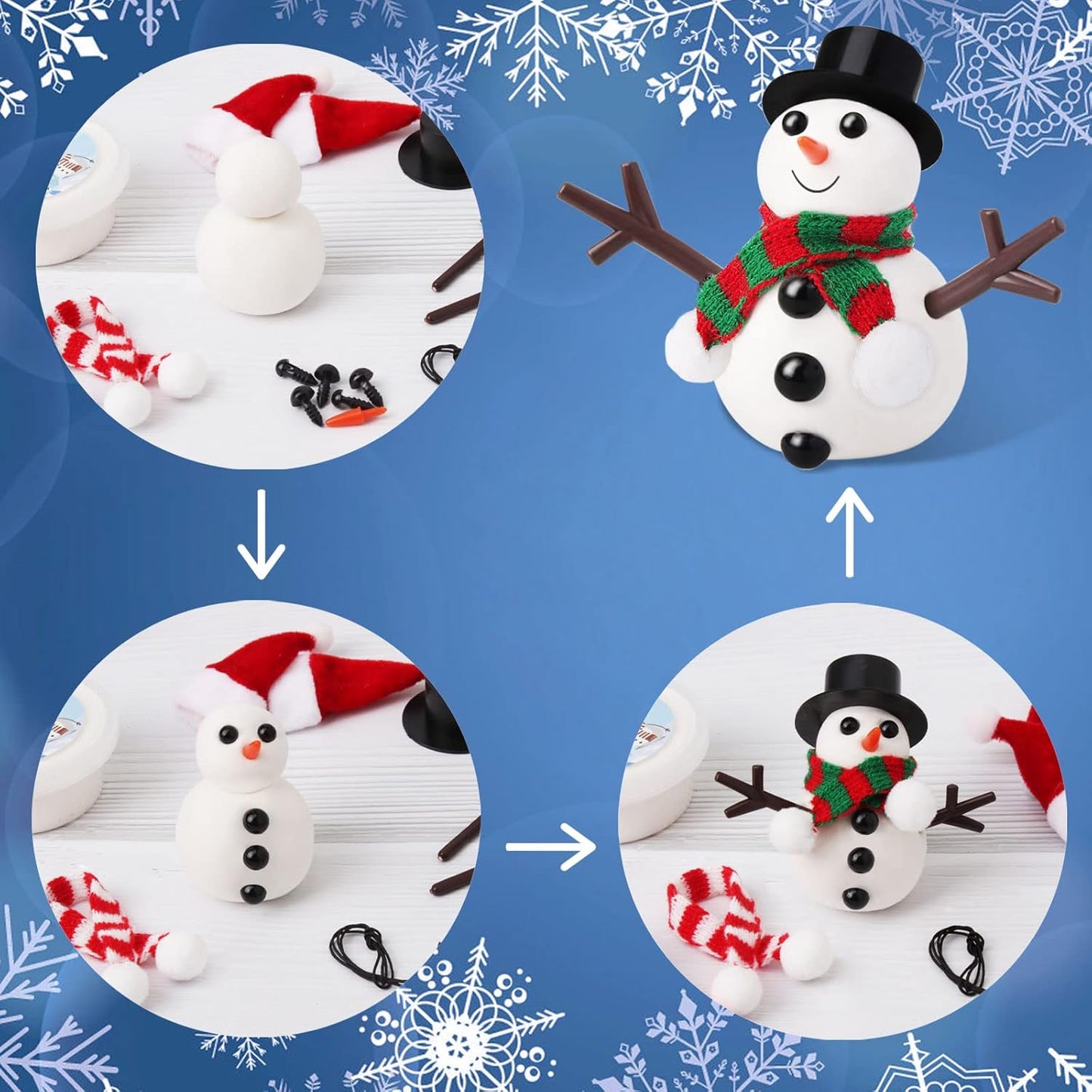 Perfect Christmas gift: 9-pack modeling clay DIY snowman kit