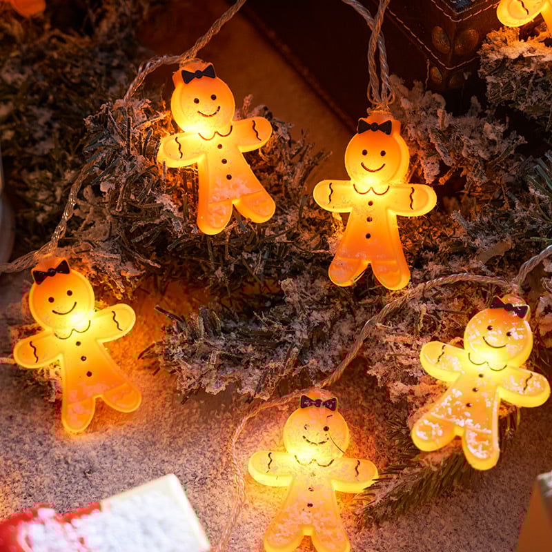 Gingerbread Man String Lights🌟Holiday Atmosphere Gifts🎁Christmas LED Lights