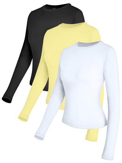 TikTok Viral! Women's Solid Color Ribbed Long Sleeve Top