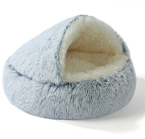 Warm Shell-Shaped Semi-Enclosed Cat Bed, Pet Bed, Dog Bed, Enclosed Cat House