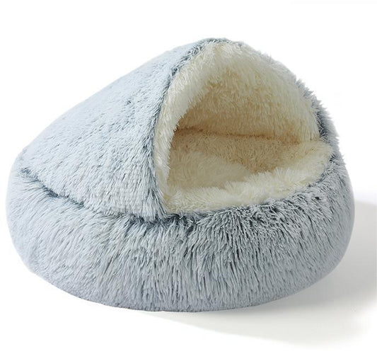 Warm Shell-Shaped Semi-Enclosed Cat Bed, Pet Bed, Dog Bed, Enclosed Cat House