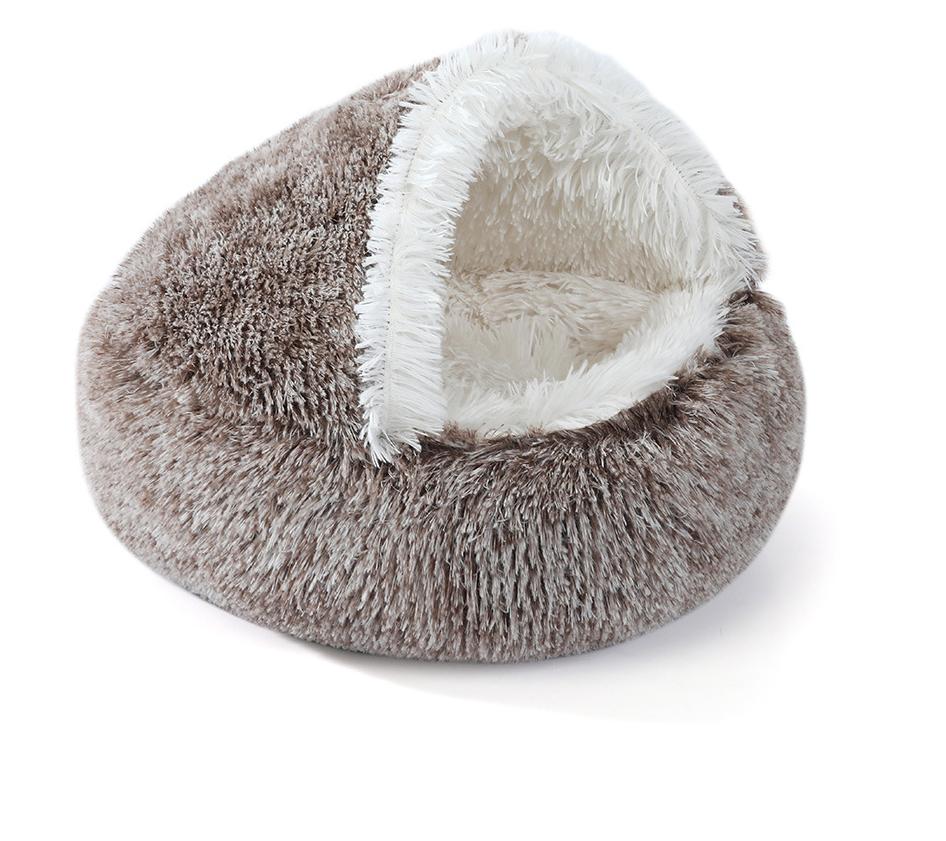 Warm Shell-Shaped Semi-Enclosed Cat Bed, Pet Bed, Dog Bed, Enclosed Cat House