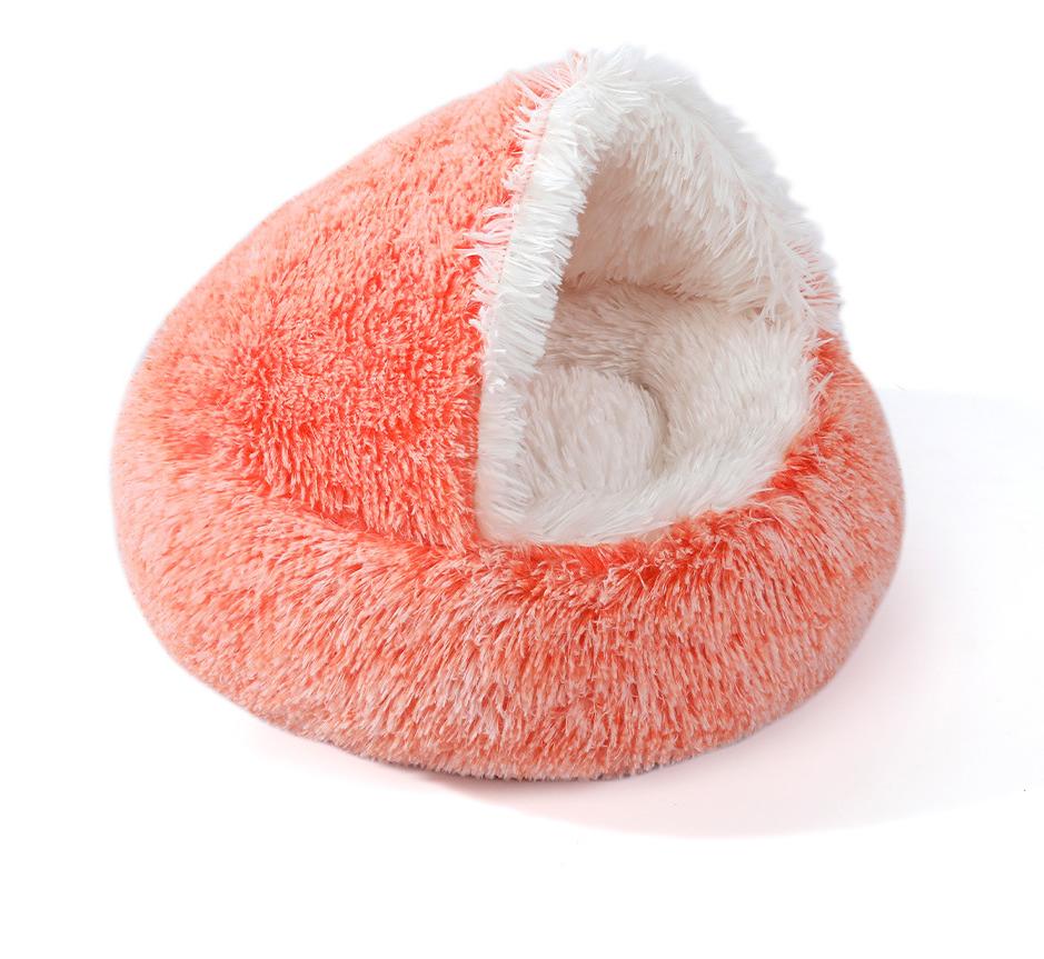 Warm Shell-Shaped Semi-Enclosed Cat Bed, Pet Bed, Dog Bed, Enclosed Cat House
