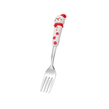 Jolly Holiday Helpers! Christmas Santa & Tree Spork Set in Shiny Gold