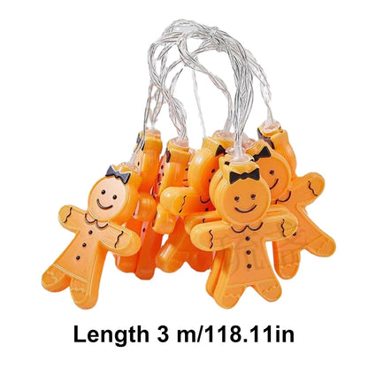 Gingerbread Man String Lights🌟Holiday Atmosphere Gifts🎁Christmas LED Lights
