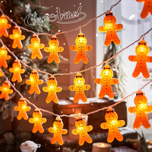 Gingerbread Man String Lights🌟Holiday Atmosphere Gifts🎁Christmas LED Lights