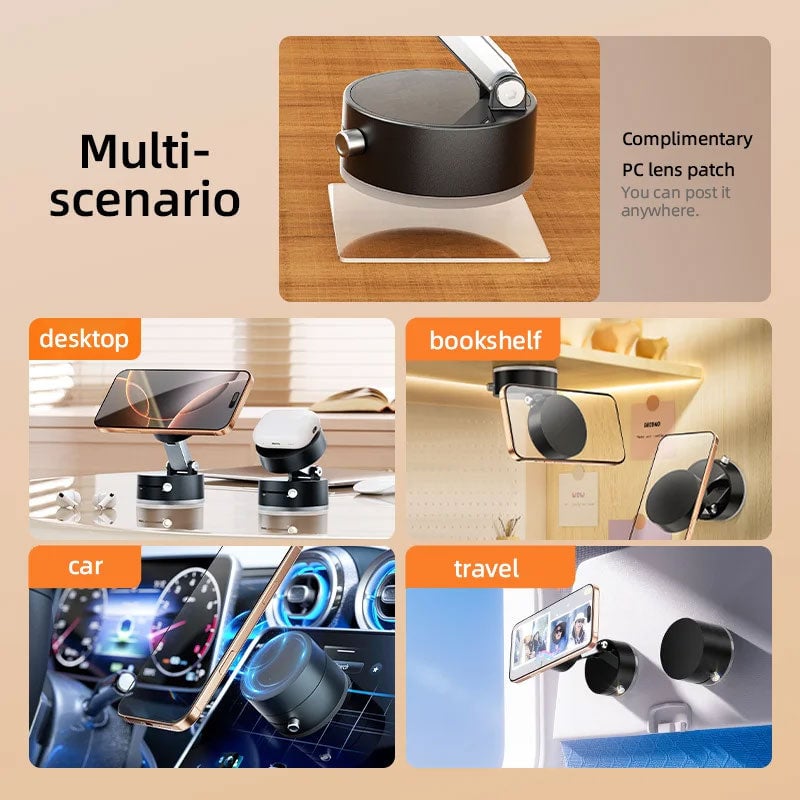 Stick & Go Anywhere! 🎡 | 360° Magnetic Phone Mount for Car. Desk & More